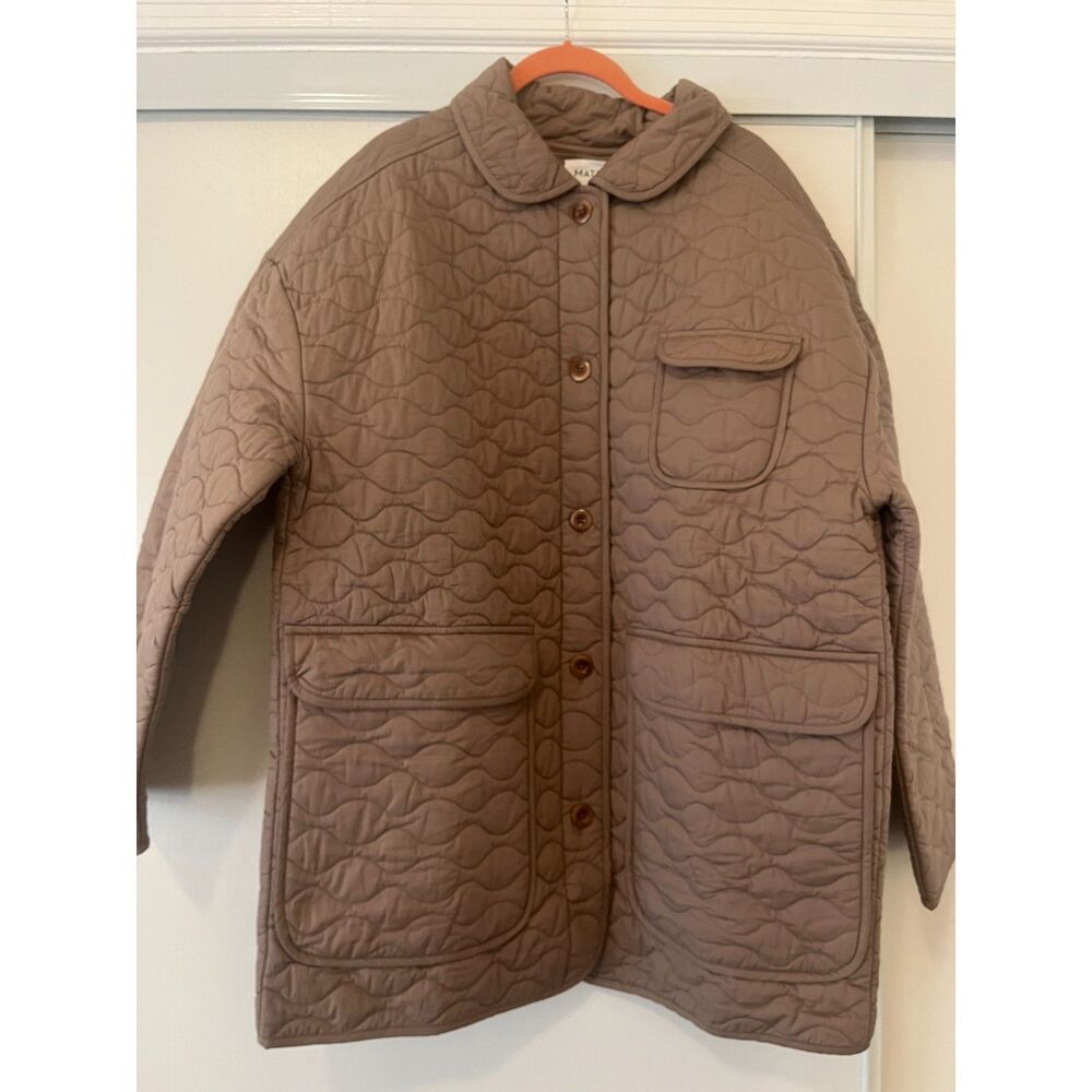 NWOT MATE the Label Organic Cotton Quilted Chore Jacket in Mushroom - XL